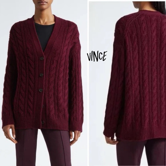 Vince Sweaters - $465 VINCE OVERSIZED WOOL & CASHMERE CARDIGAN